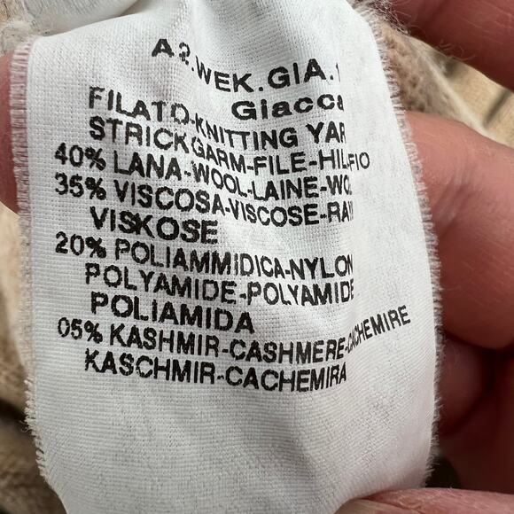 Weekend Max Mara Hooded Cardigan Wool Cashmere Blend Women S Tan Open Front READ - Picture 8 of 11